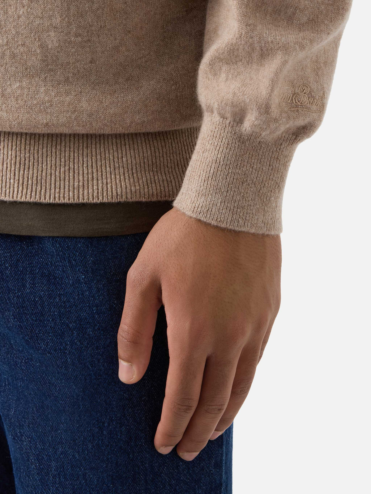 Rollkragenpullover Bond aus kamelfarbenem Kaschmir 