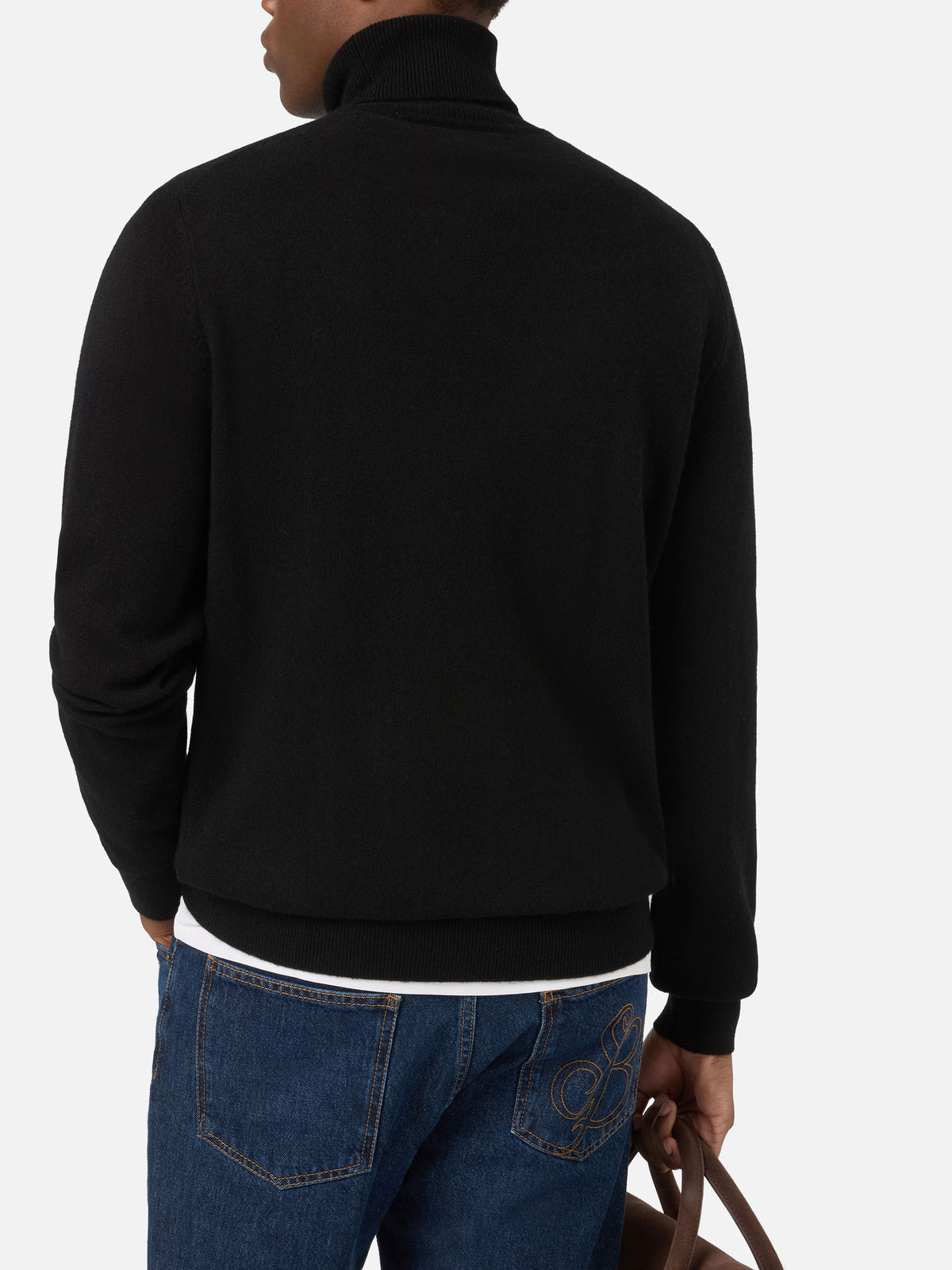 Cuello alto Bond en cachemir negro 
