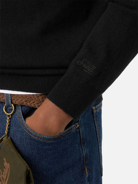 Cuello alto Bond en cachemir negro 