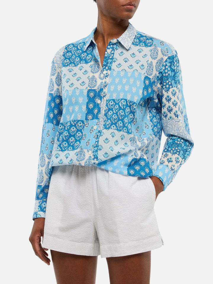 Brigitte camicia in cotone con stampa floreale