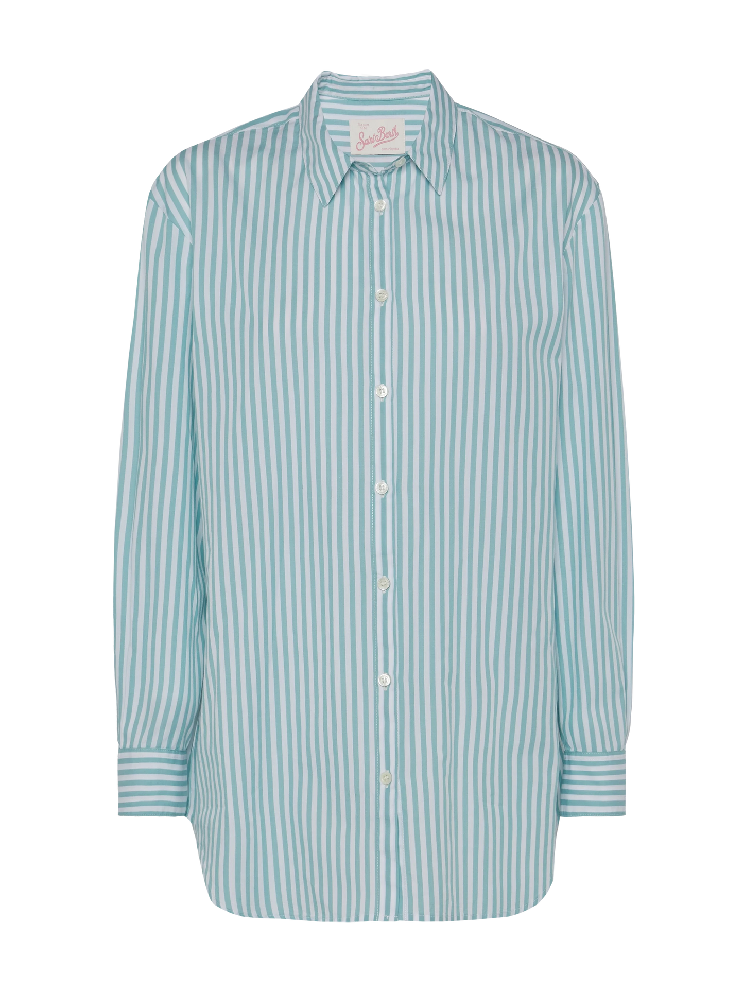 Brigitte camicia in cotone a righe con ricamo Saint Barth Beach Club