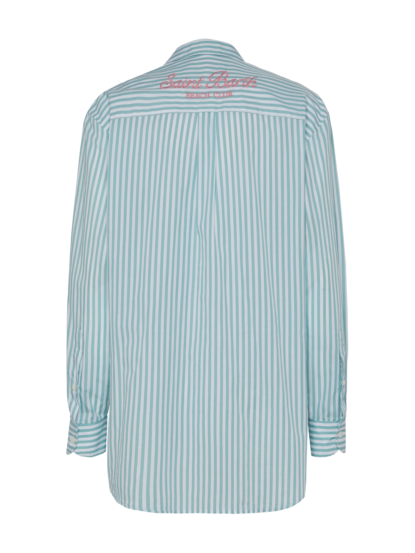 Brigitte camicia in cotone a righe con ricamo Saint Barth Beach Club