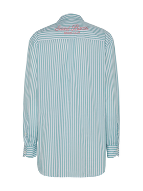 Brigitte camicia in cotone a righe con ricamo Saint Barth Beach Club