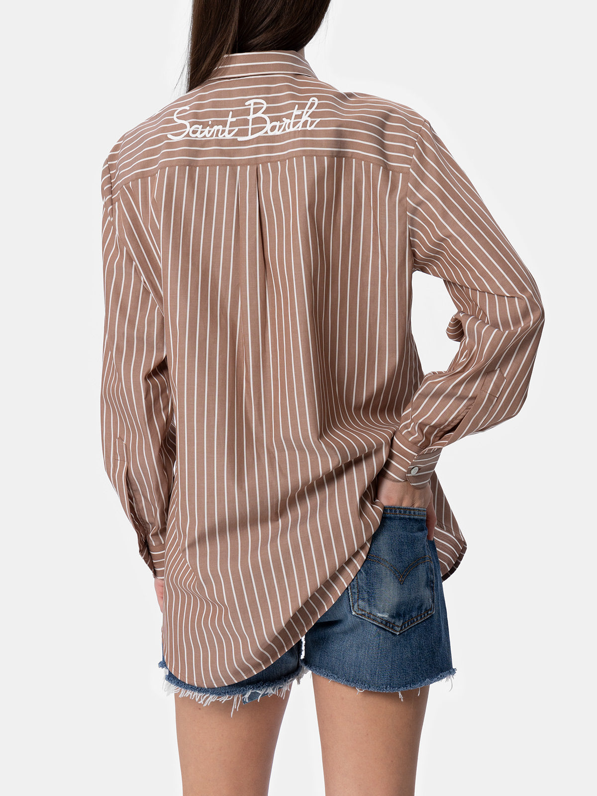 Chemise femme en coton Brigitte à imprimé rayé 