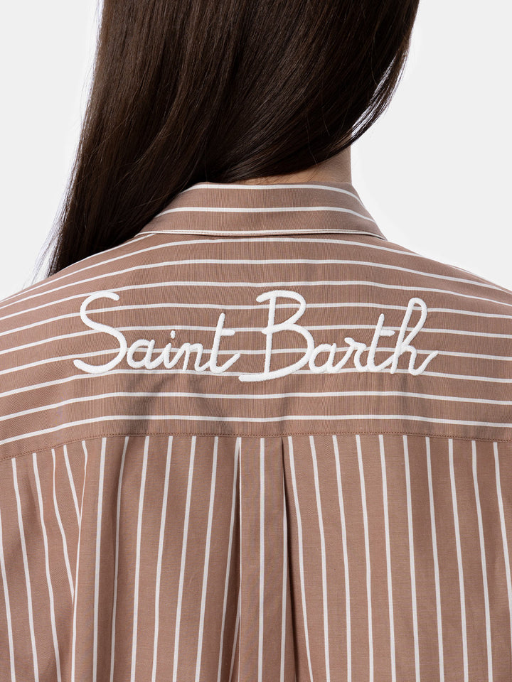 Woman cotton shirt Brigitte with striped print
