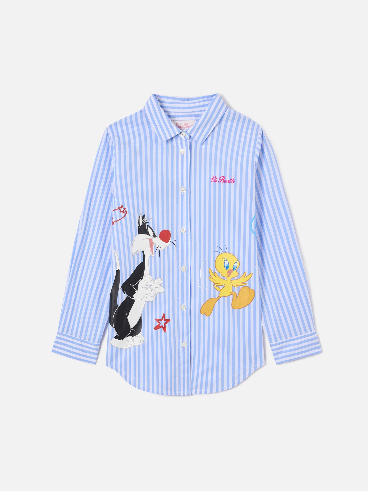 Camisa Mini Brigitte de rayas blancas y azul claro | Special Edition 