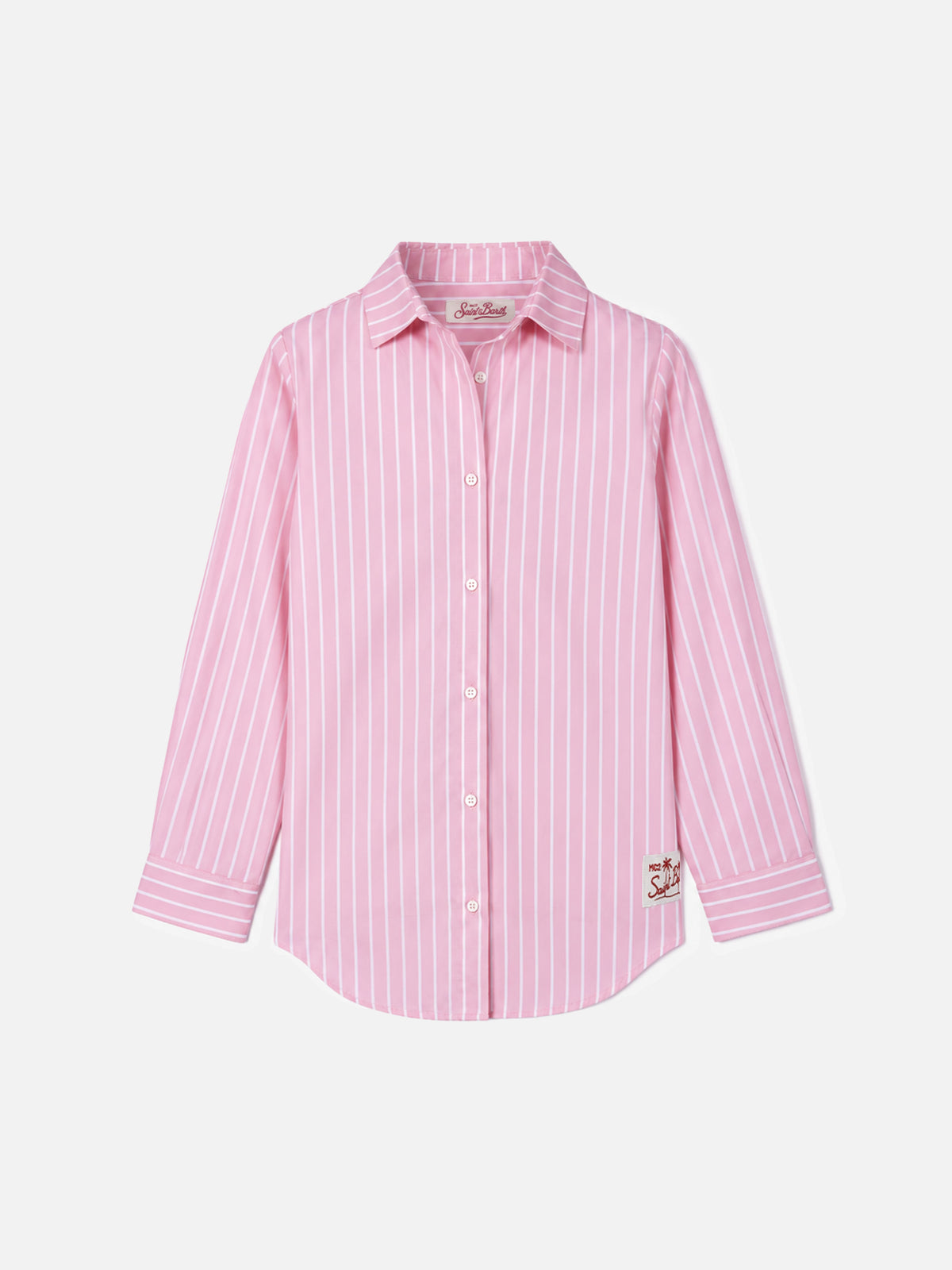 Camicia Mini Brigitte a righe rosa e bianche