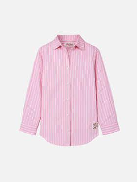 Camicia Mini Brigitte a righe rosa e bianche