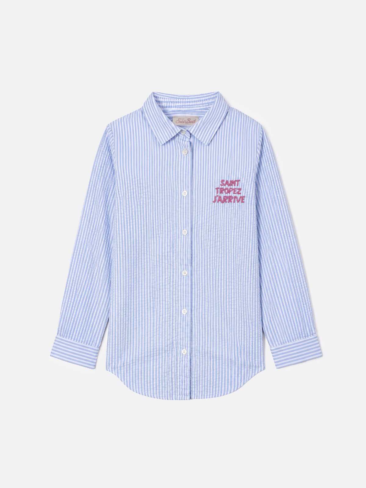 Sobrecamisa de seersucker con estampado de rayas para niña Mini Brigitte 