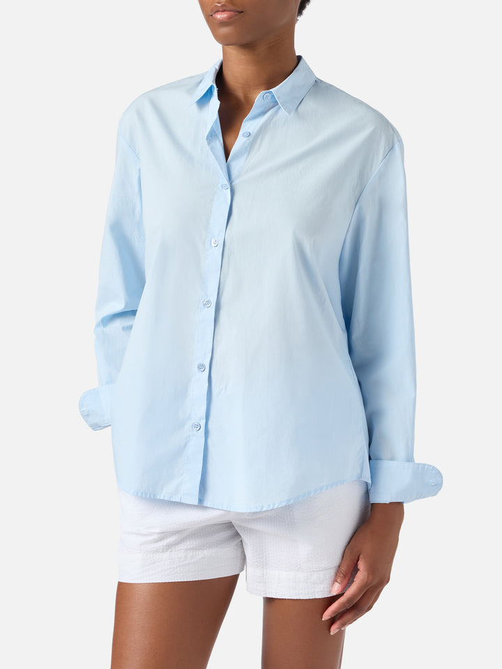 Camicia Brigitte azzurra con stampa Hello Kitty | Special Edition