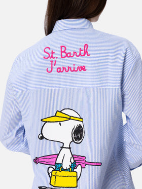 Brigitte striped seersucker shirt with Snoopy print - MC2 Saint Barth