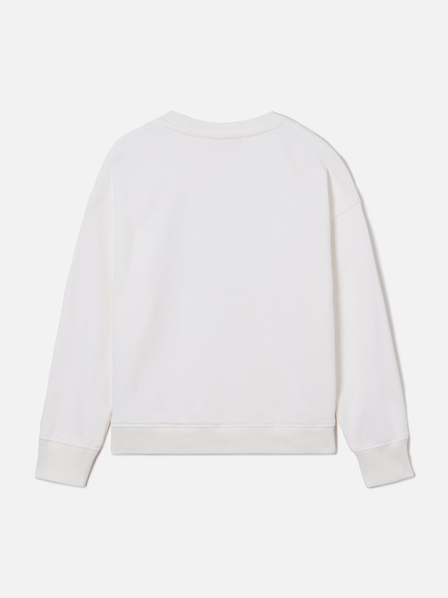 Briony Crewneck Sweatshirt in white with leopard patch