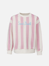 Girl striped sweatshirt Briony with Saint Barth embroidery