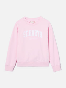 Briony Rundhals-Sweatshirt in Rosa mit Logo in Frottee-Optik 