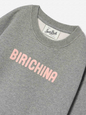 Grey Briony cotton blend sweatshirt with Birichina flock print