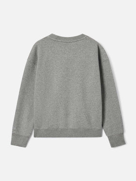 Grey Briony cotton blend sweatshirt with Birichina flock print