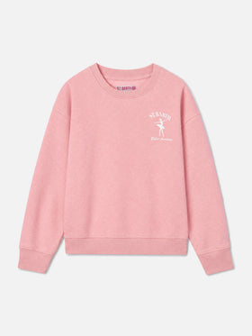 Pink Briony crewneck sweatshirt with St. Barth Ballet Academy print