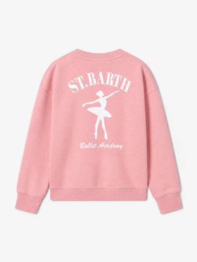 Pink Briony crewneck sweatshirt with St. Barth Ballet Academy print