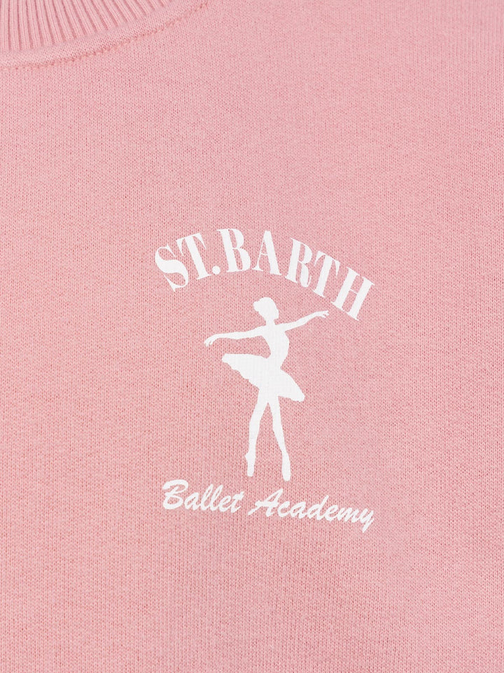 Girl crewneck sweatshirt Briony with St. Barth ballet academy print - MC2 Saint Barth