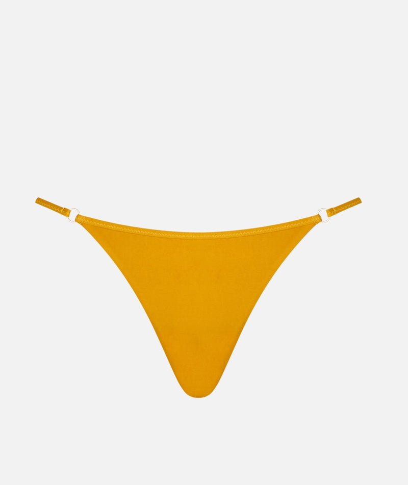 Woman ochre yellow cheeky swim briefs Jodene