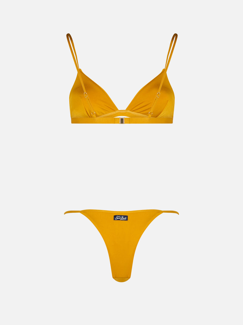 Ockergelber Triangel-Bikini für Damen von Brooke Jodene