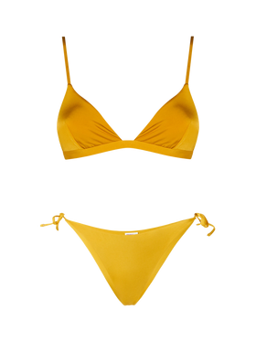 Bikini a triangolo classico giallo ocra da donna Brooke Virgo