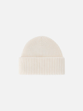 Off white Berry beanie with logo patch