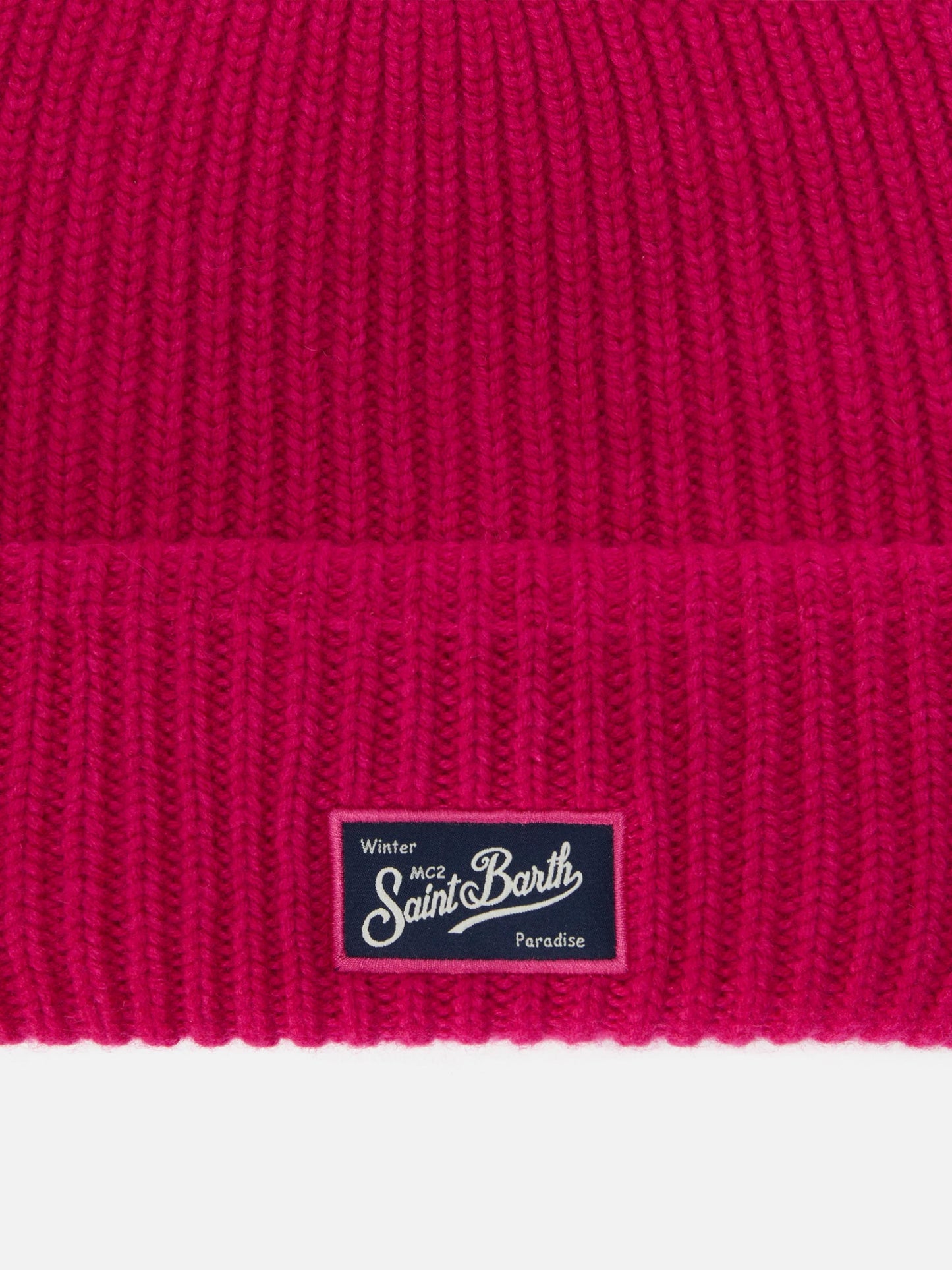 Berry W ribbed cashmere-blend beanie in fuchsia