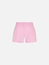 Girl cotton shorts Boxy Jr with pink striped print