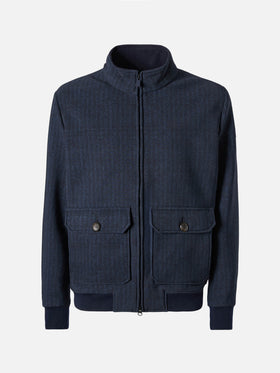 Thermo jacket Byron with blue herringbone print