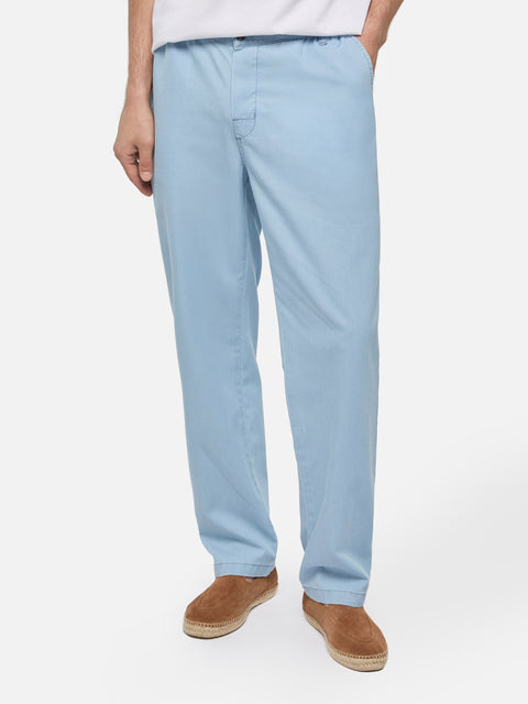 Calais denim blue chambray pants with drawstring - MC2 Saint Barth