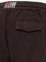 Brown linen pants Calais with drawstring