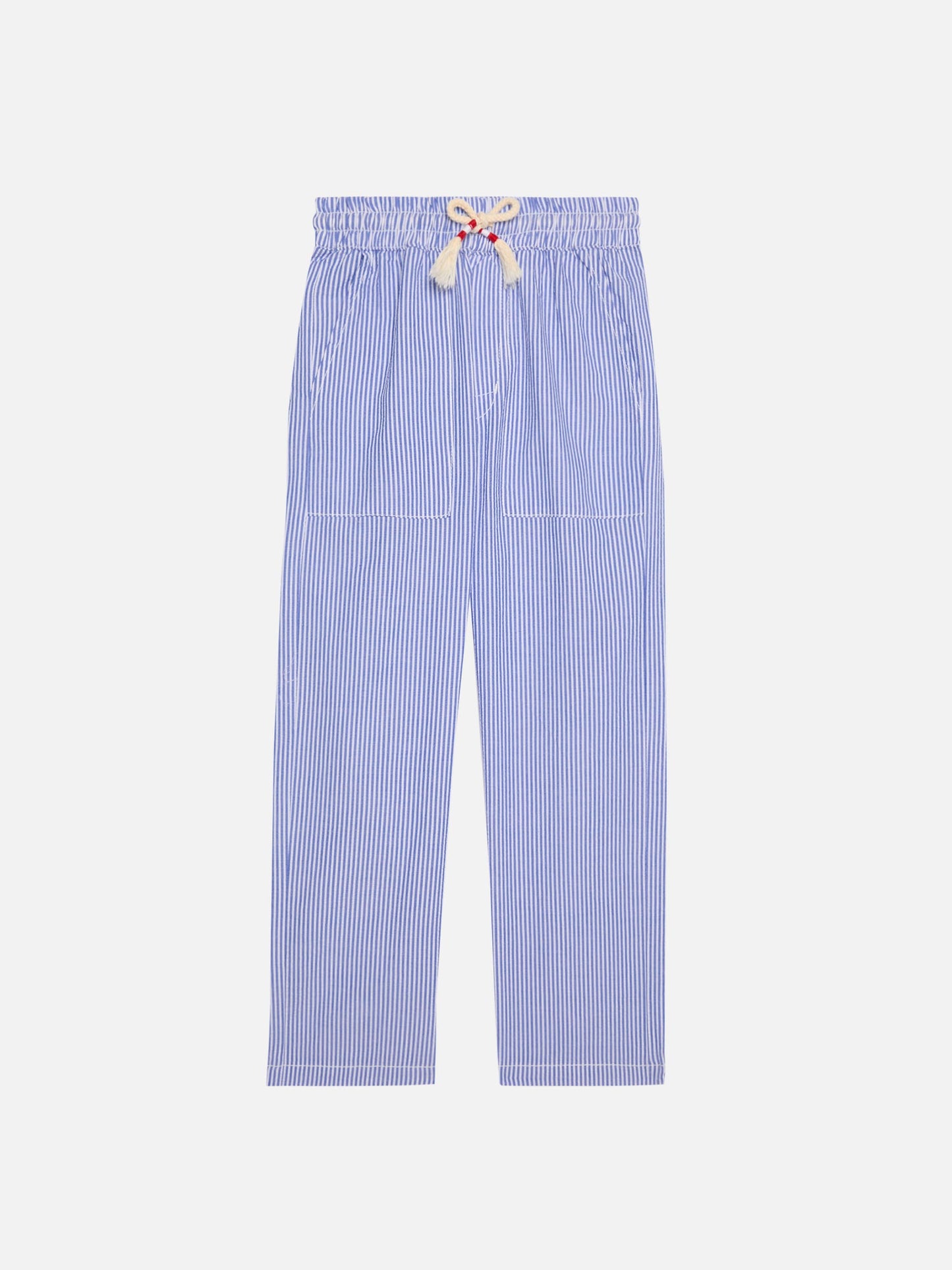 Calais Jr seersucker striped pants with drawstring