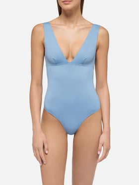 Calliope brown heat-sealed one-piece swimsuit
