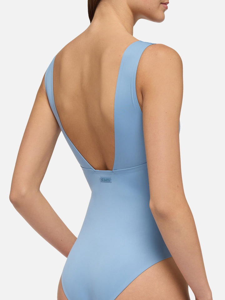 Calliope brown heat-sealed one-piece swimsuit