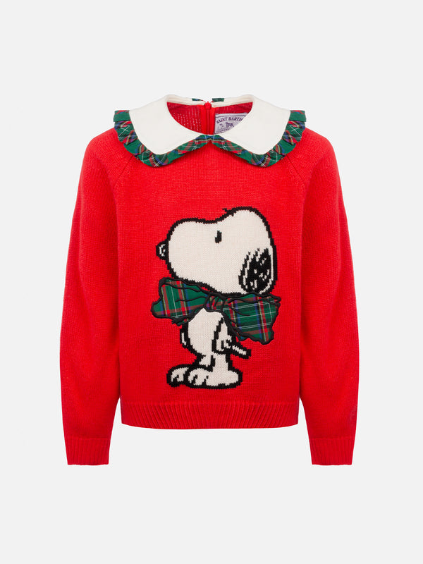 Maglione rosso da bambina Calia con toppa Snoopy | SNOOPY PEANUTS SPECIAL EDITION