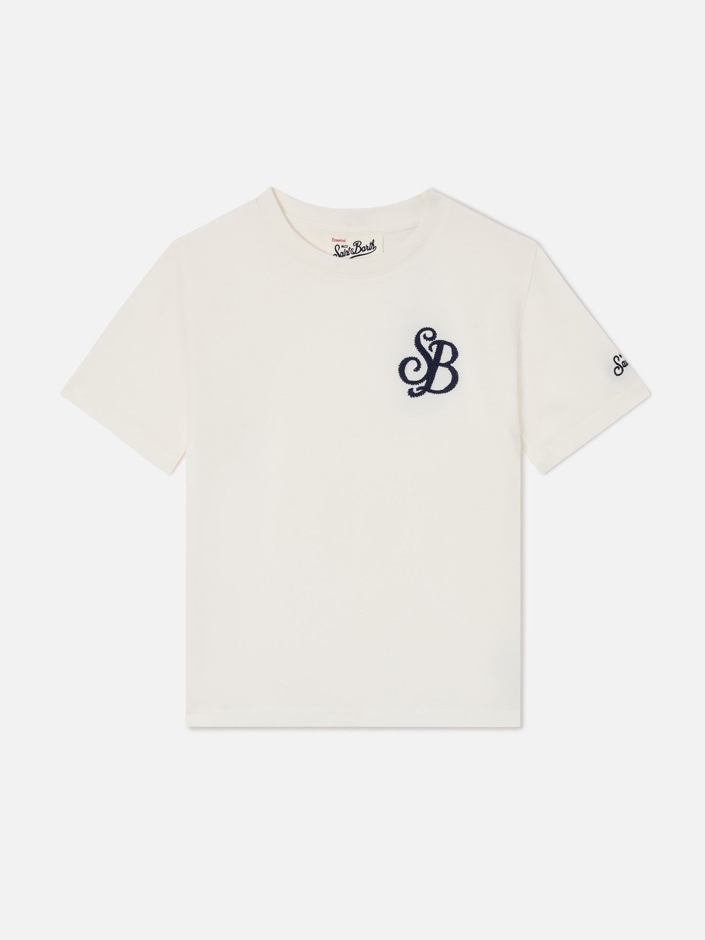 Cameron t-shirt in white with SB monogram embroidery