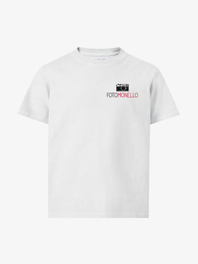 Cameron cotton T-shirt in white with Fotomonello embroidery