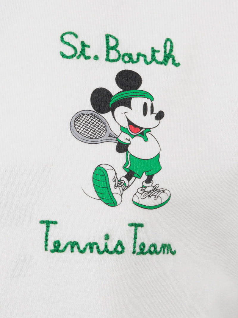 T-shirt in cotone pesante da bambino Cameron con stampa di Topolino sul retro e ricamo della squadra di tennis frontale| EDIZIONE SPECIALE DISNEY