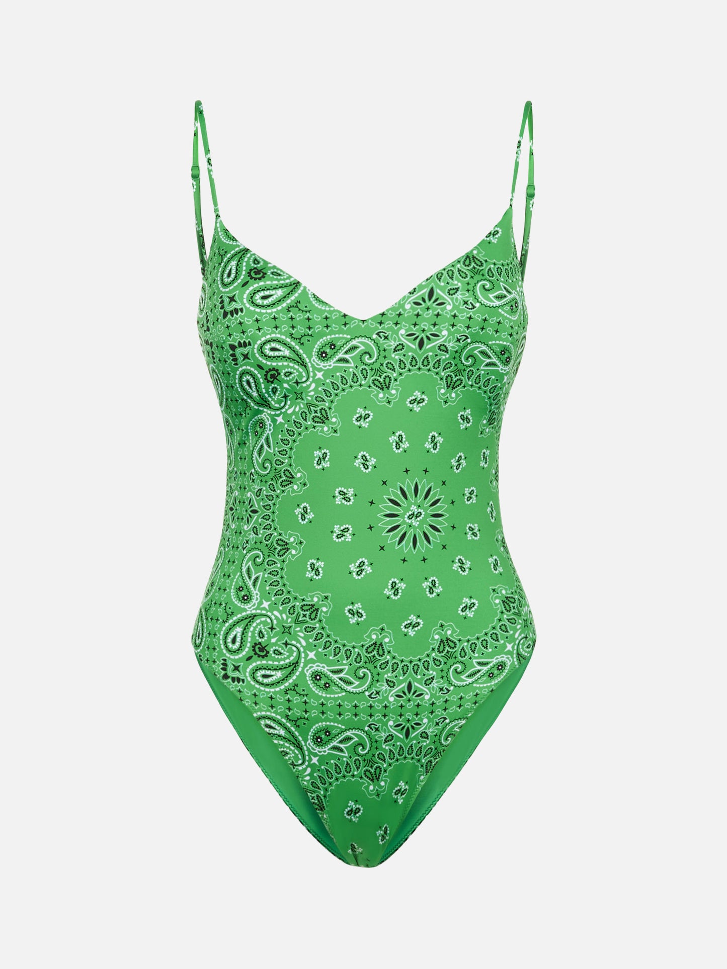 Woman one piece swimsuit with bandanna print