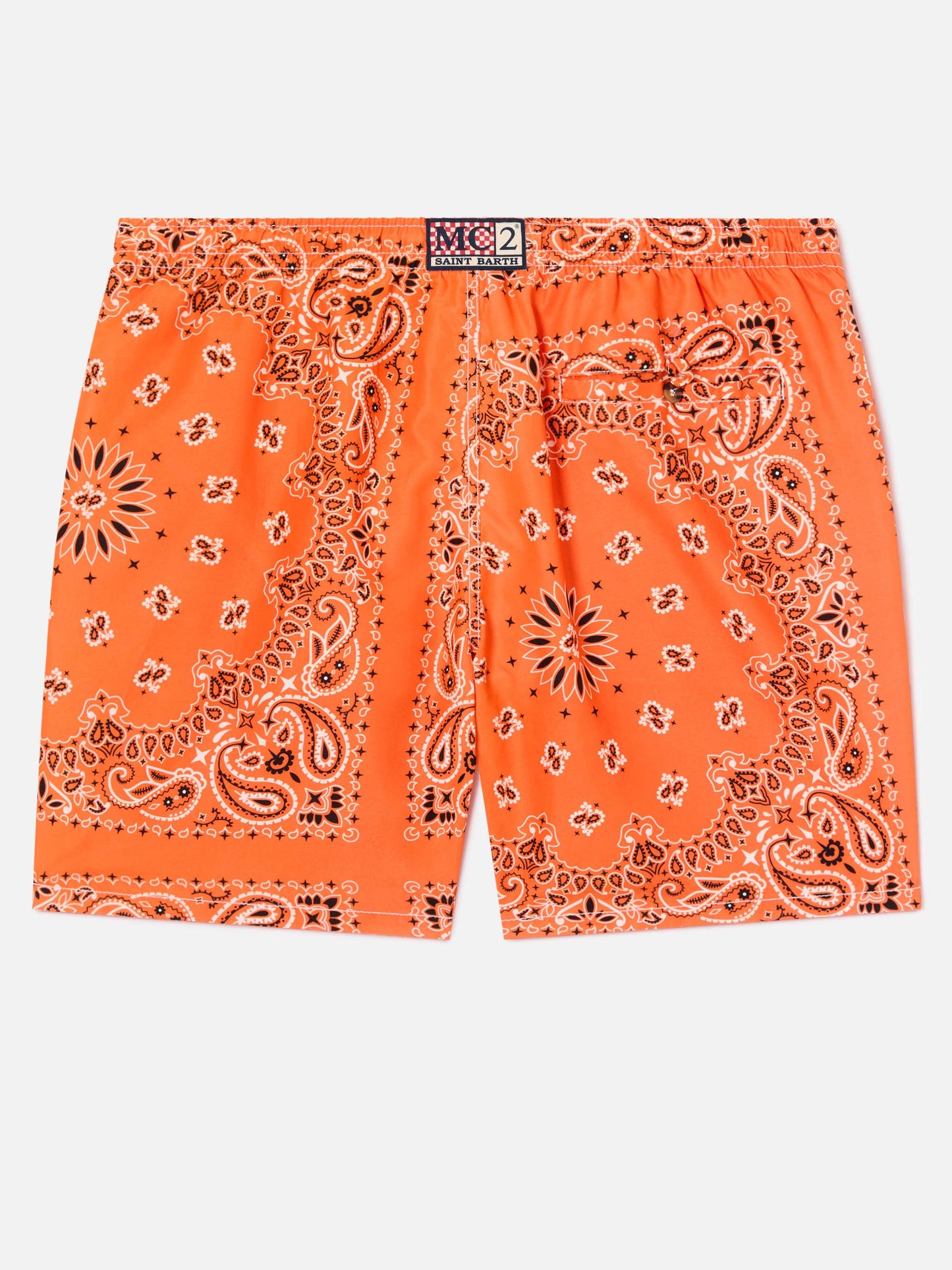 Orange bandana Caprese swim shorts
