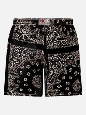 Man swim shorts with black bandanna print - MC2 Saint Barth