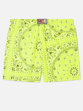 Costume mare Caprese stampa bandana giallo fluo