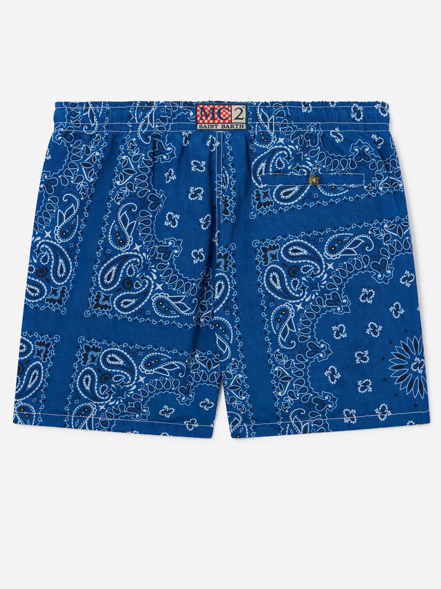 Short de bain Caprese avec imprimé bandana bleu marine 