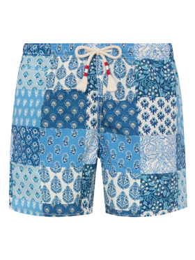 Mittellange Badeshorts Caprese mit Blumen-Patch-Print