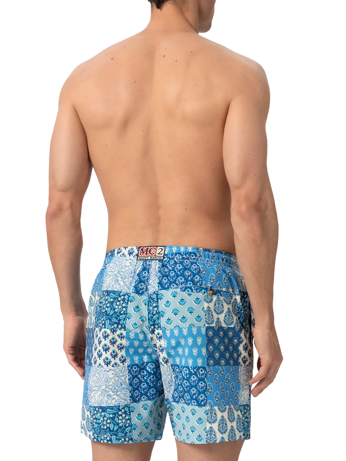 Mittellange Badeshorts Caprese mit Blumen-Patch-Print
