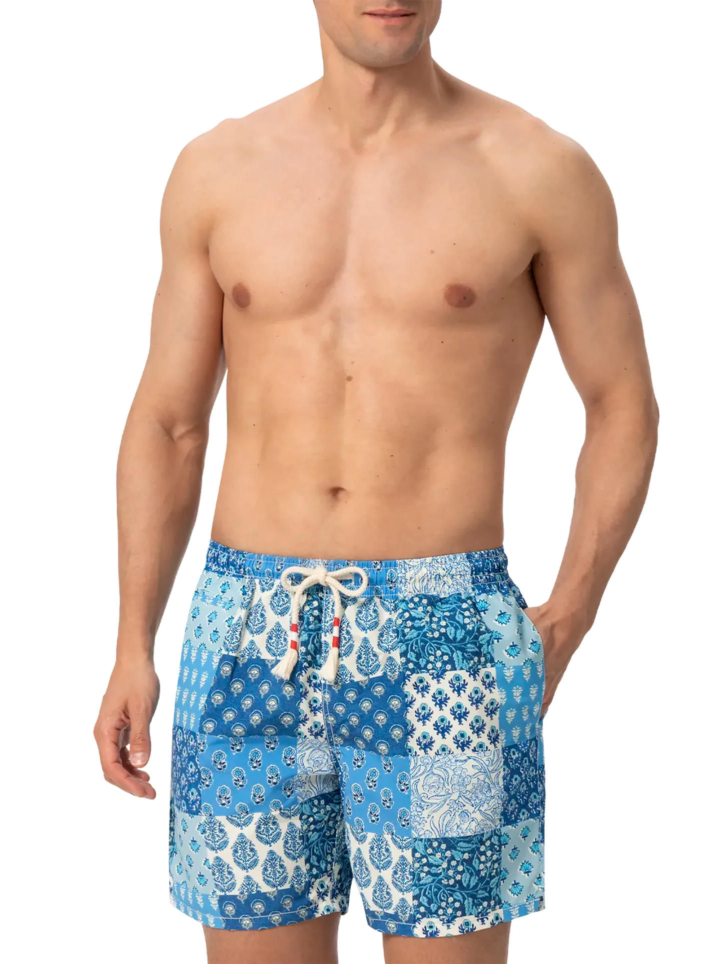 Mittellange Badeshorts Caprese mit Blumen-Patch-Print