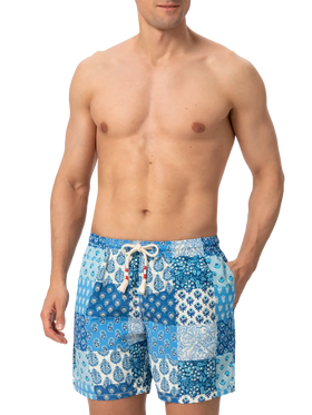 Mittellange Badeshorts Caprese mit Blumen-Patch-Print
