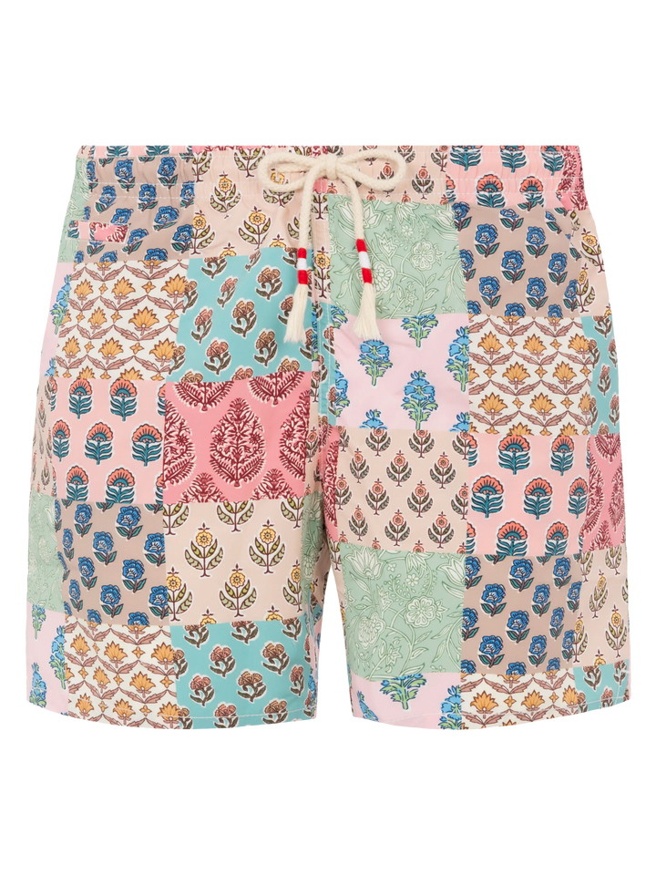 Mittellange Badeshorts Caprese mit Blumen-Patch-Print