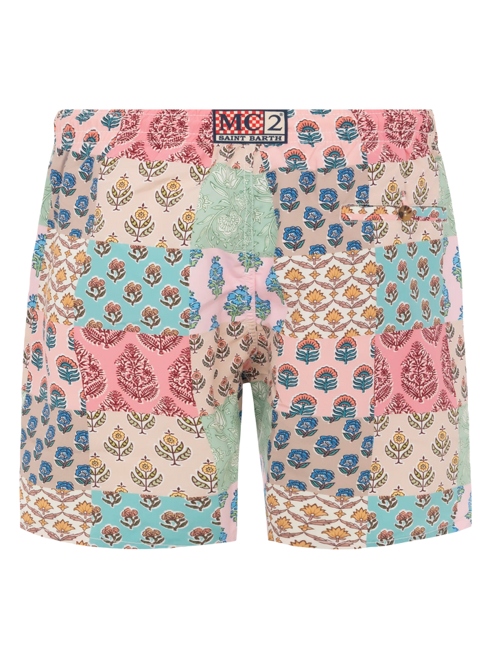 Mittellange Badeshorts Caprese mit Blumen-Patch-Print